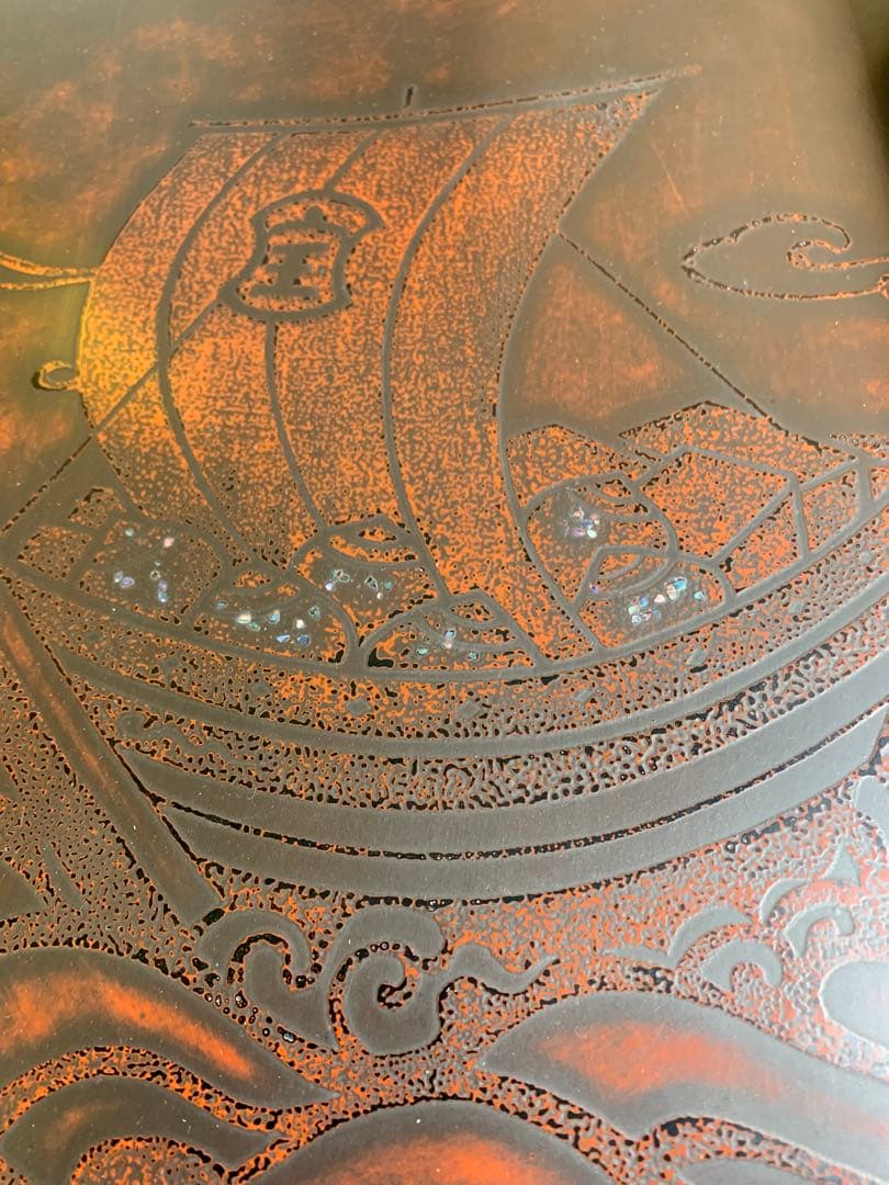 木製 宝船 螺鈿 硯箱 漆器 堆朱 道具箱 文箱 小物入れ 伝統工芸品