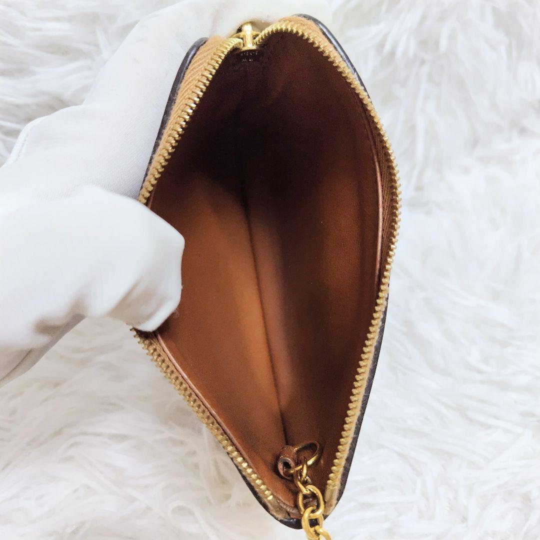 レア美品✨セリーヌ◇キュイルトリオンフケース　キーリング付きブラウン