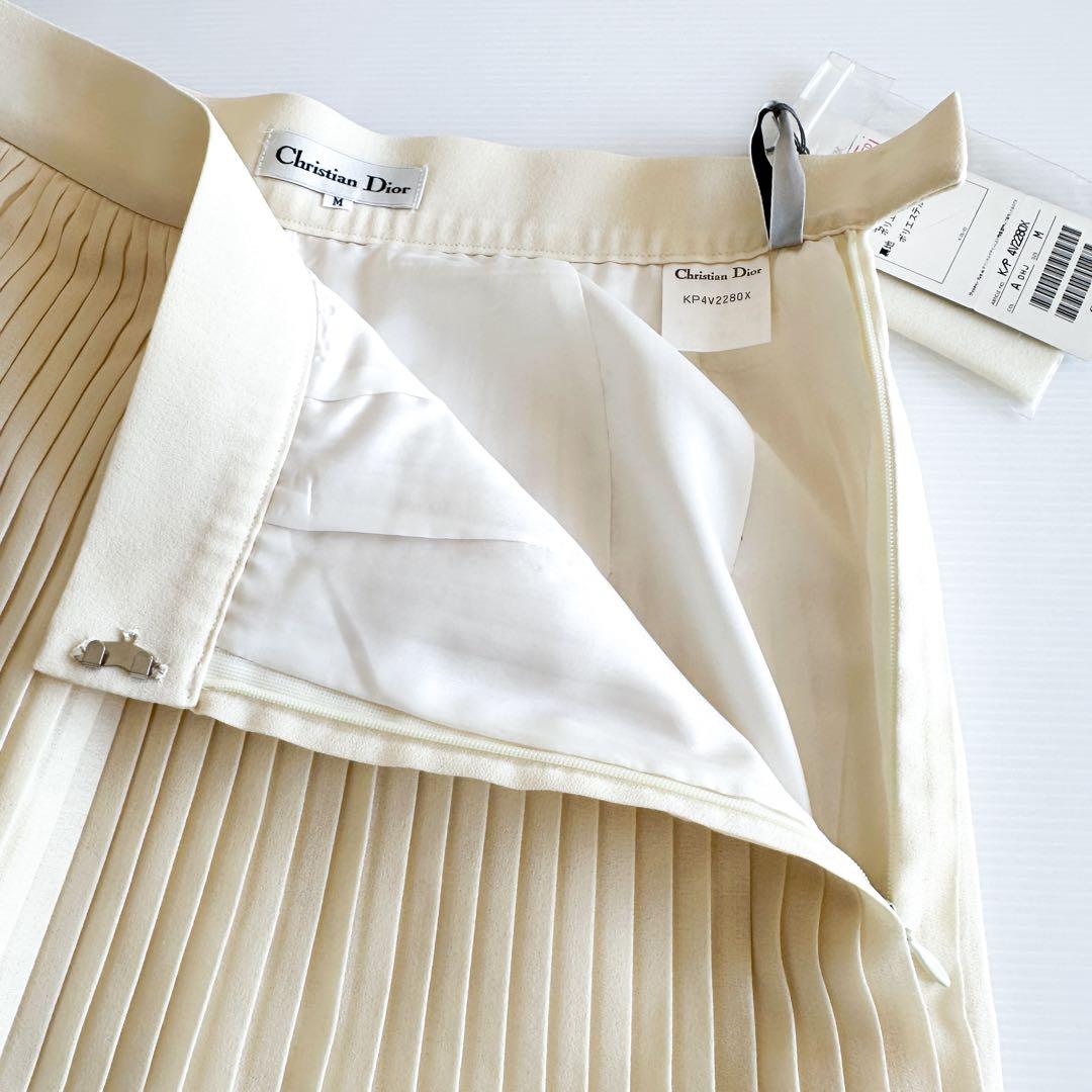 【新品タグ付き】ディオール / プリーツスカート M クリーム 未使用