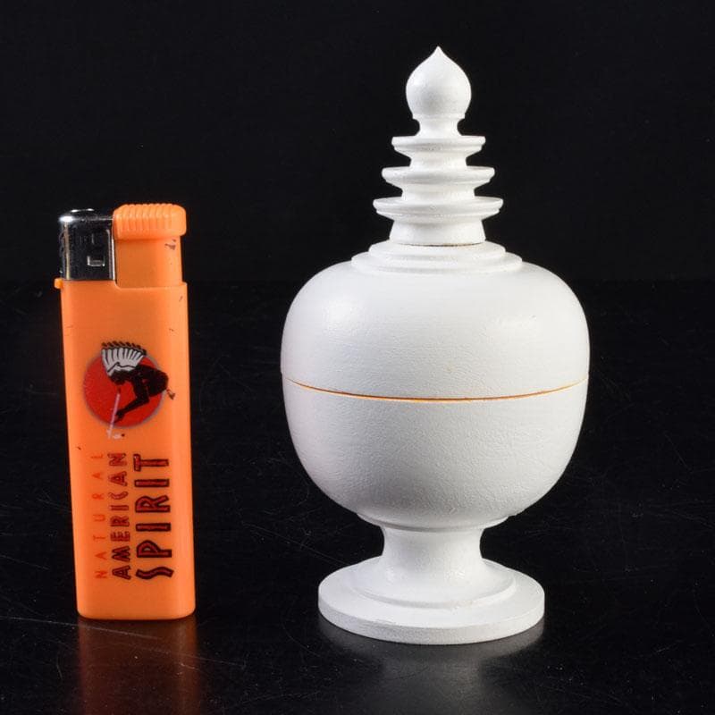 茶道具　木彫　東大寺古材　彩色　香合　時代箱　V　8499