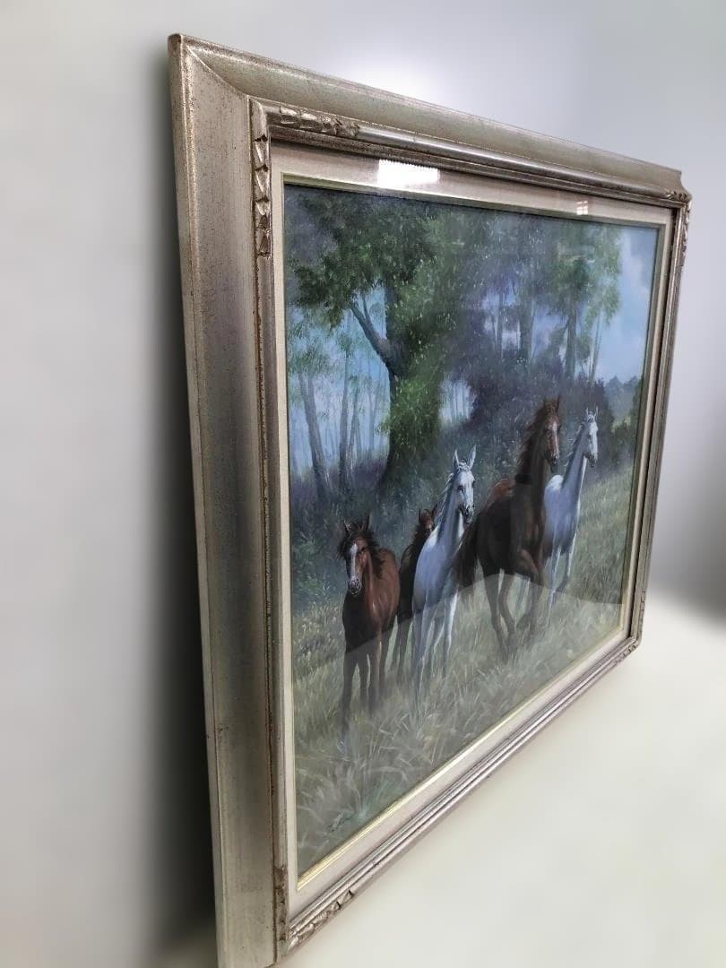 送料無料 絵画 千葉弘道 駿馬 馬 アート 風景画 F20号 88297