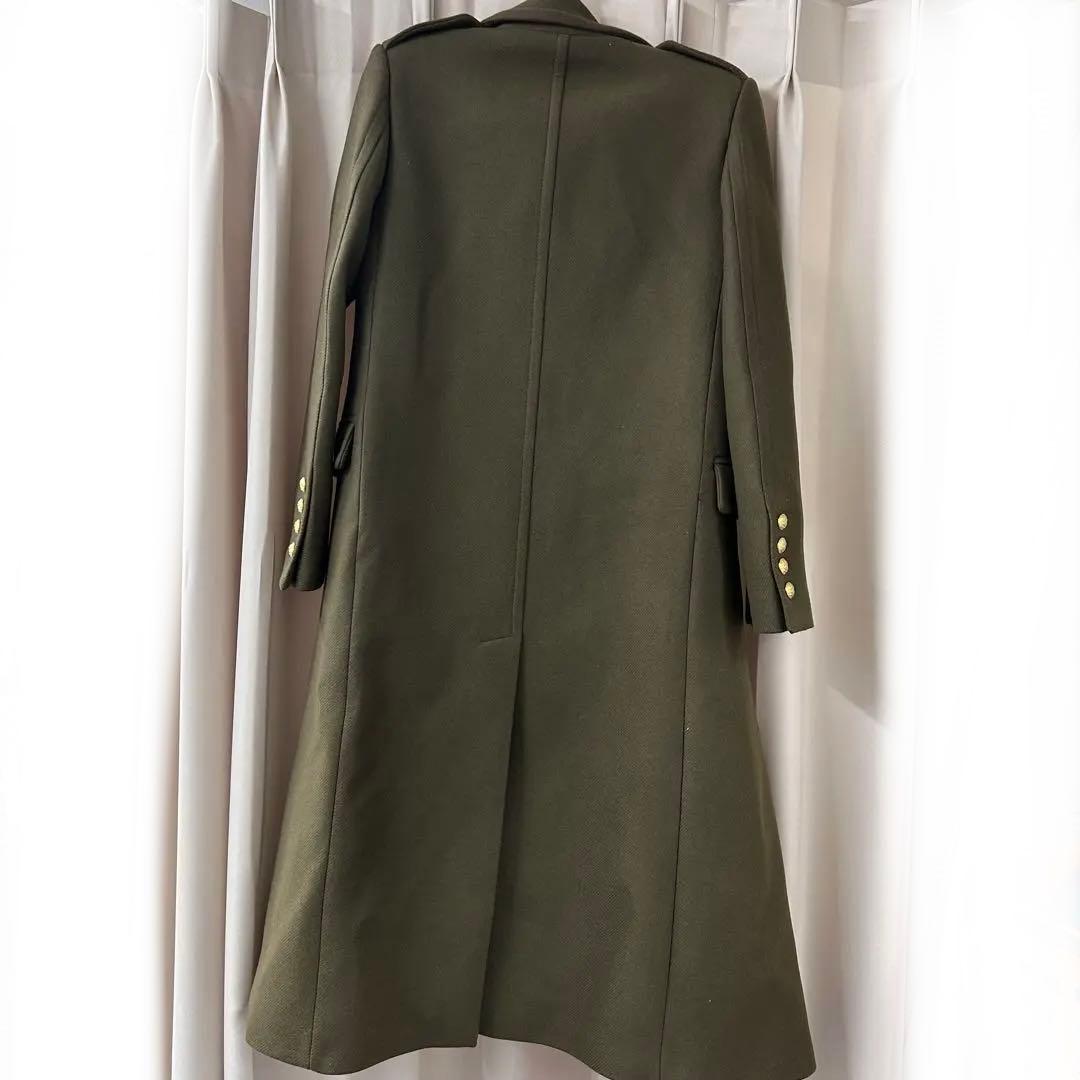 カーキ　オリーブ ダブルブレスト チェスターコート　ZARA