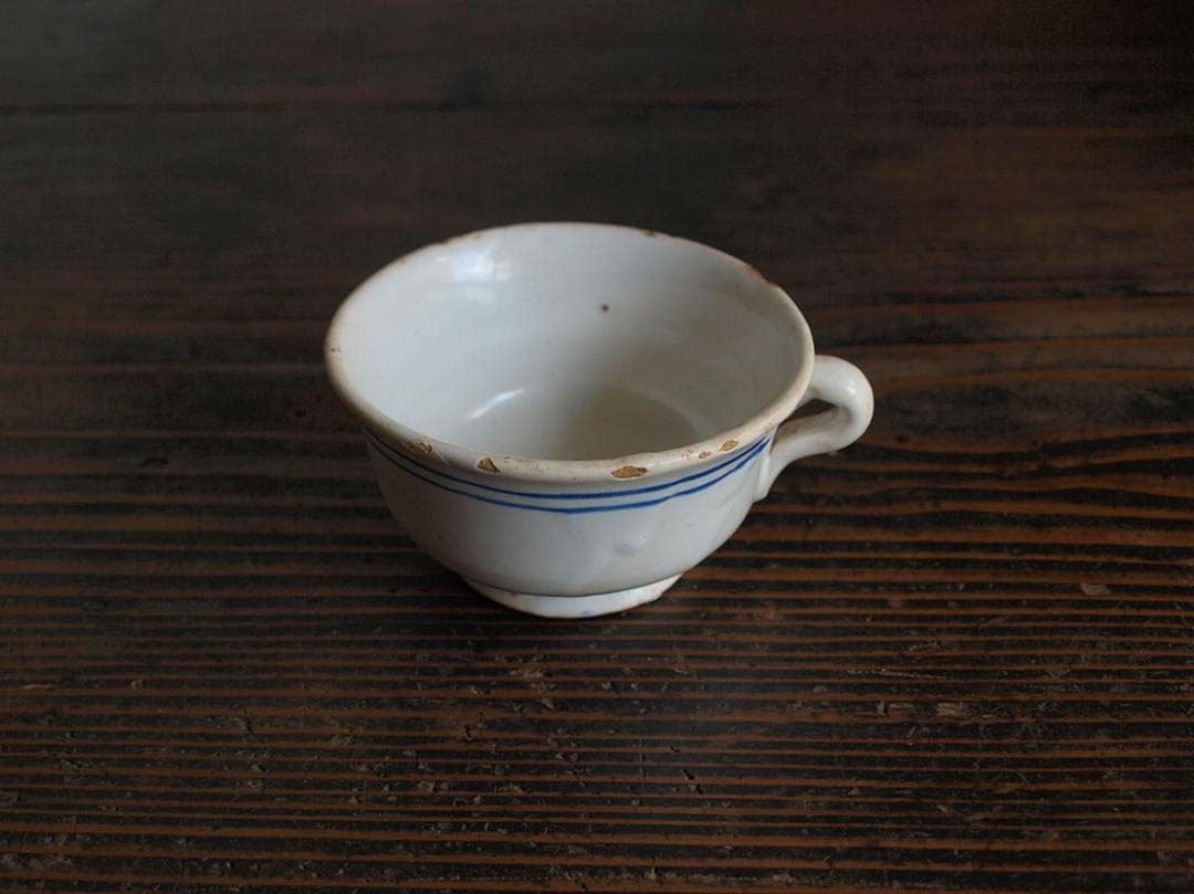 青ライン カップ マニセス 古陶 コーヒーカップ スペインデルフト/J643