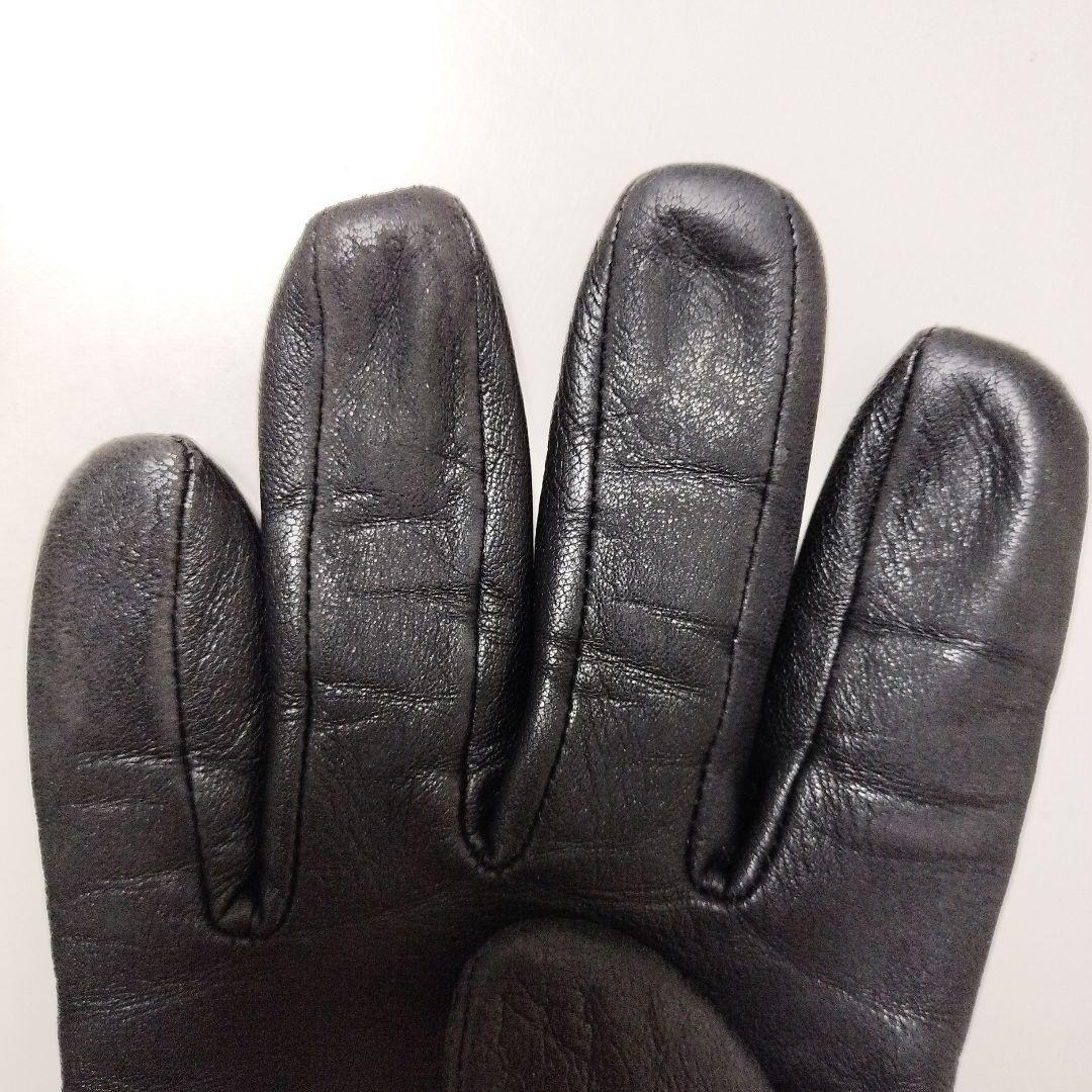BURBERRYBLACKLABEL　黒 レザー 手袋　グローブ　キルティング