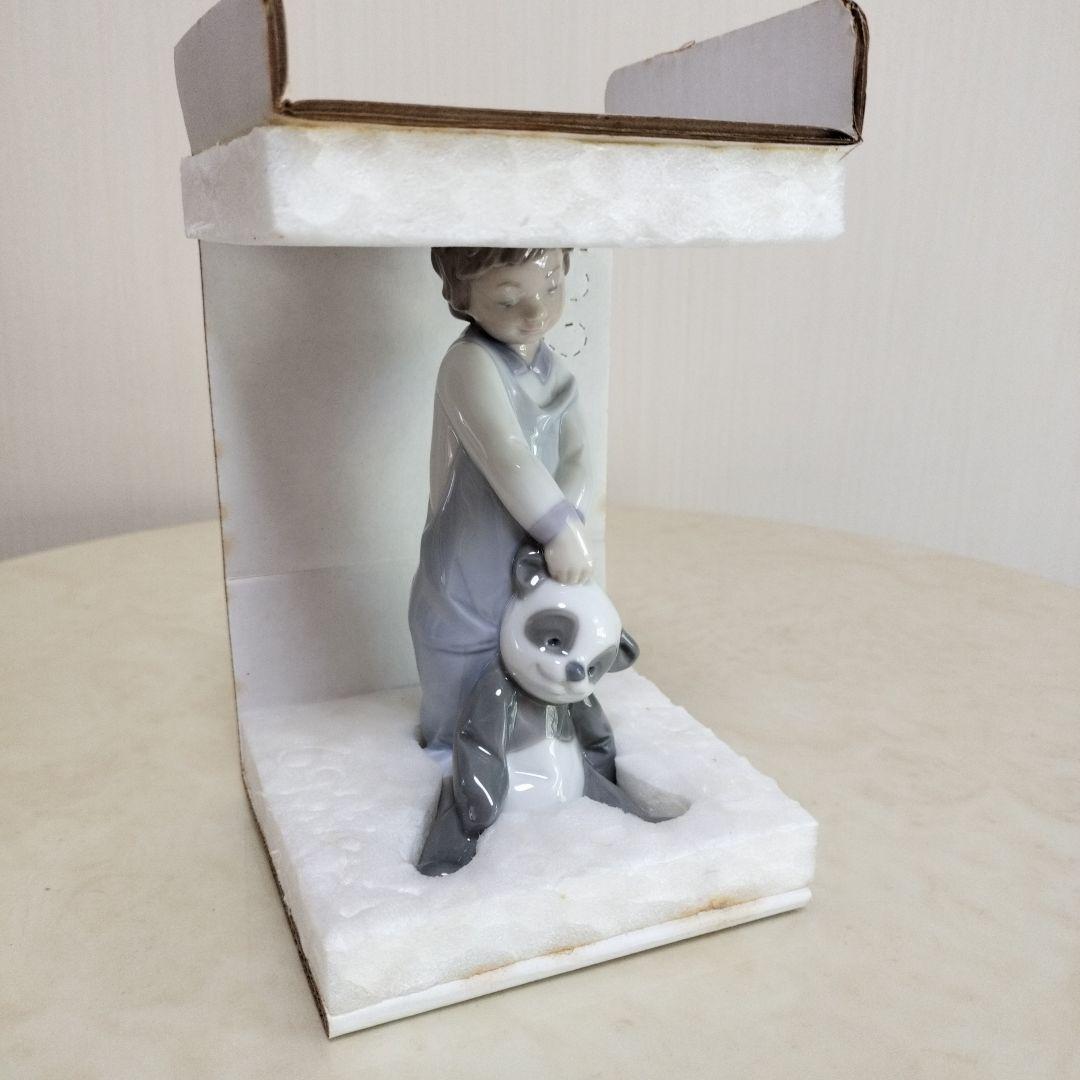 L LADRO リアドロ 子供とパンダの陶器フィギュア 約15cm