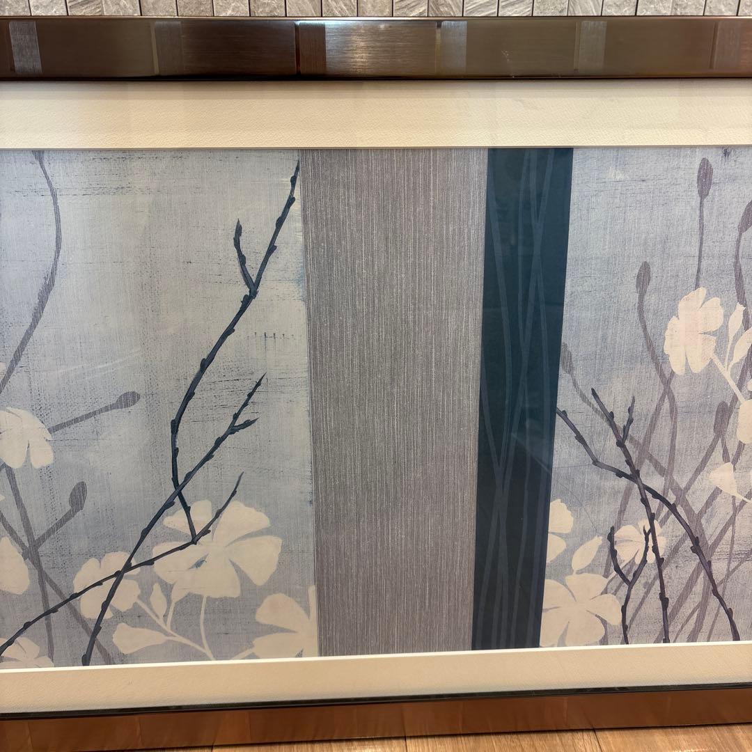 日本画風 花のアート作品 大きめ