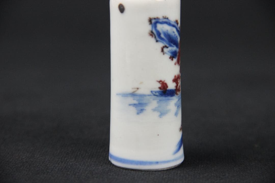 中国美術　青花　山水紋　ㄏ　景徳鎮　清時代　磁器製　時代物 Eo15-3