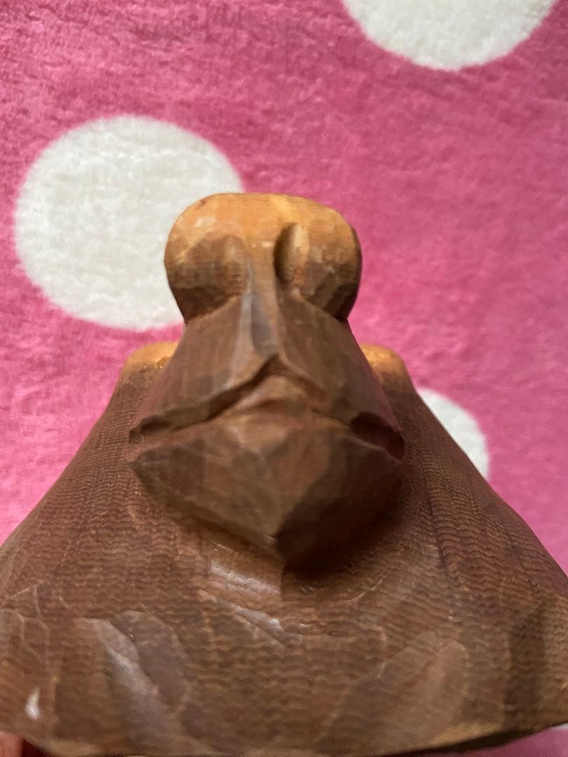 木製　木彫り熊顔マスク　彫刻