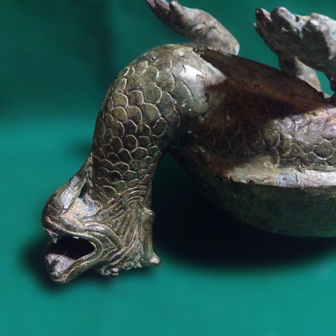 ブロンズ亀の彫刻　霊獣　銅製