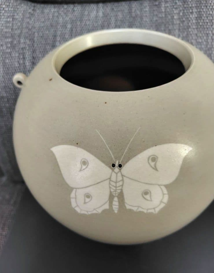 今井政之　象嵌彩春装双耳花壶