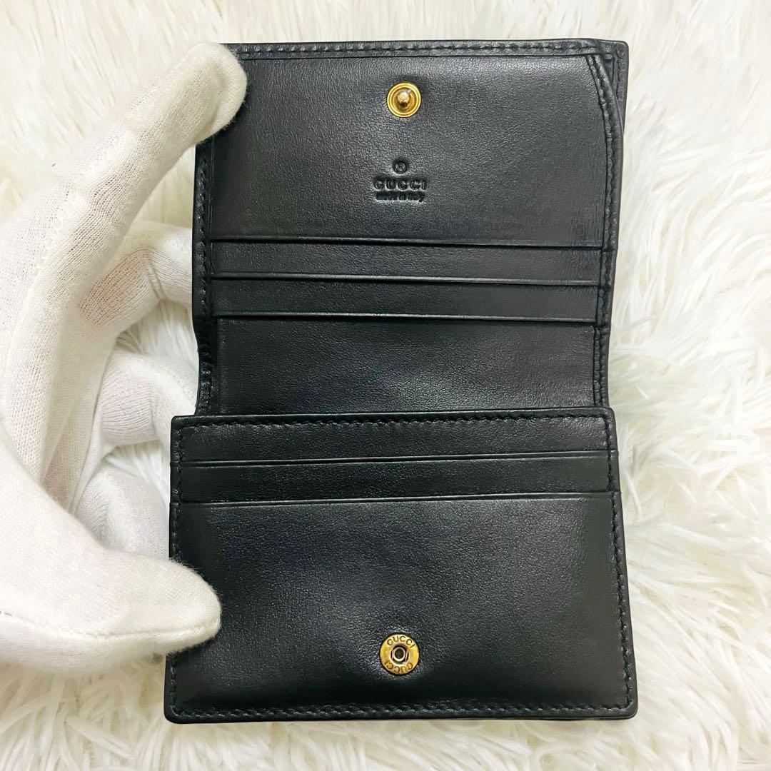 極美✨付属完備✨GUCCI 二つ折り財布 キルティング マーモントGG レザー