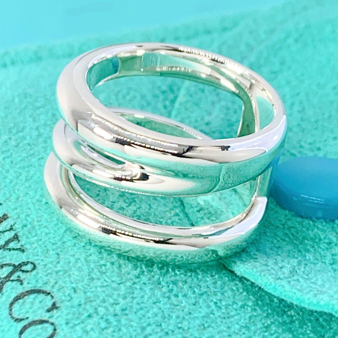 美品 ティファニー ダイアゴナル リング 約8号 シルバー925