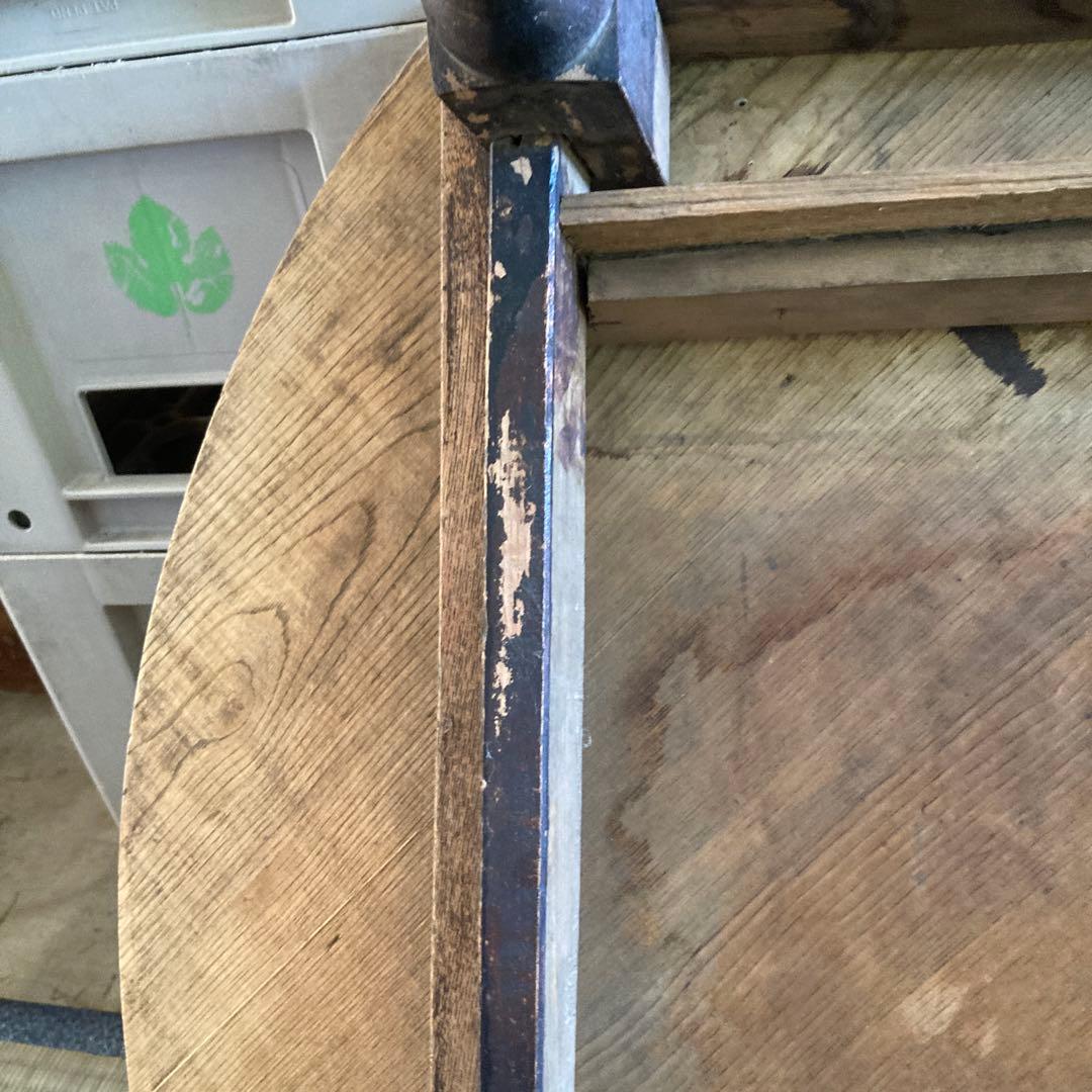 アンティーク 木製 円形座卓