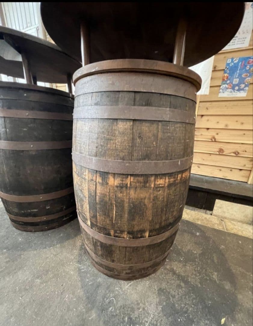 【miya】木製 ワイン樽テーブル 高さ110cm