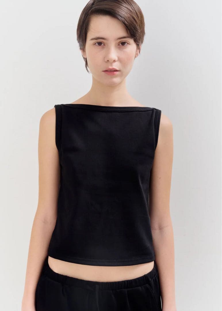 トップス draw drawers Cotton Boat Neck Tanktop