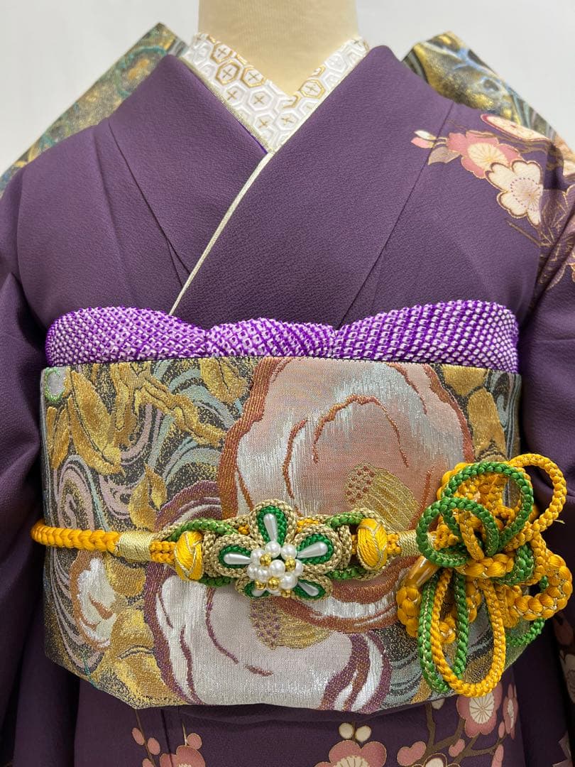 振り袖　フルセット　長襦袢付　金彩加工　刺繍入り　ガード加工　成人式　614