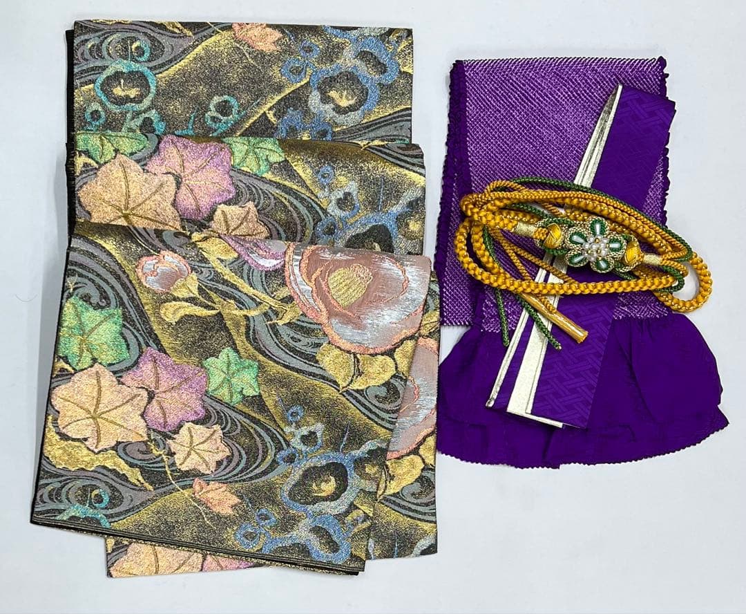 振り袖　フルセット　長襦袢付　金彩加工　刺繍入り　ガード加工　成人式　614