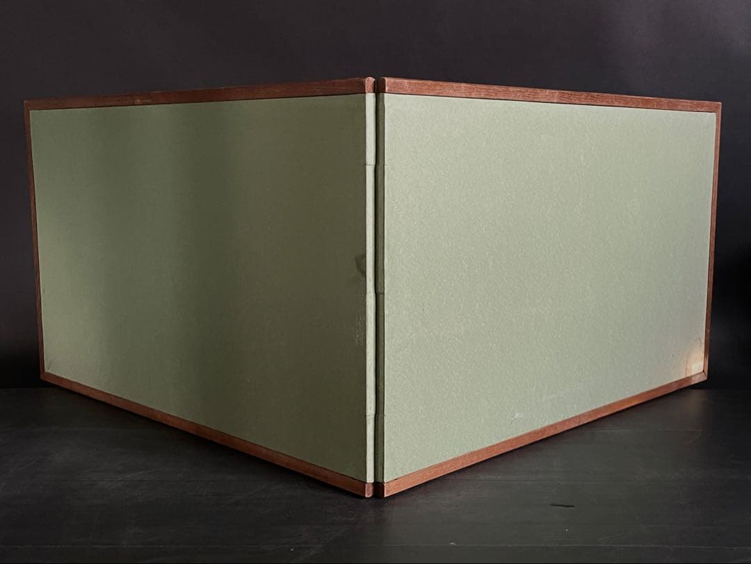 「祖」 銀揉み 銀紙 風炉先屏風 桑枠 紙箱 茶道具 （115⑤）