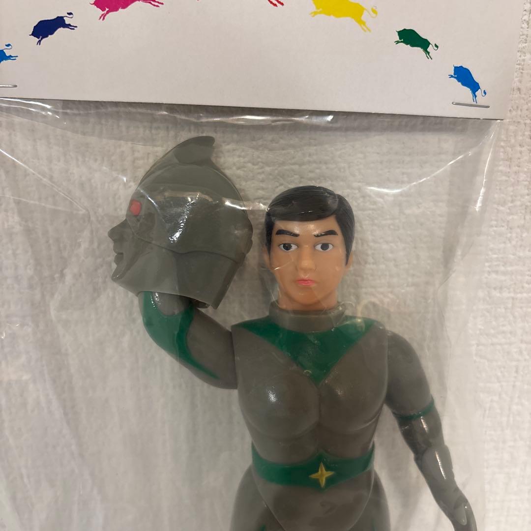 ソフビ ミラーマン マスク取れ小 （レトロカラー) 面替え 面取れ