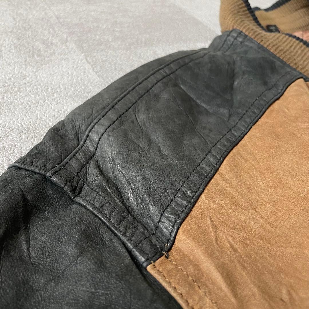 ジャケット・アウター Leather bomber jacket black brown 2X