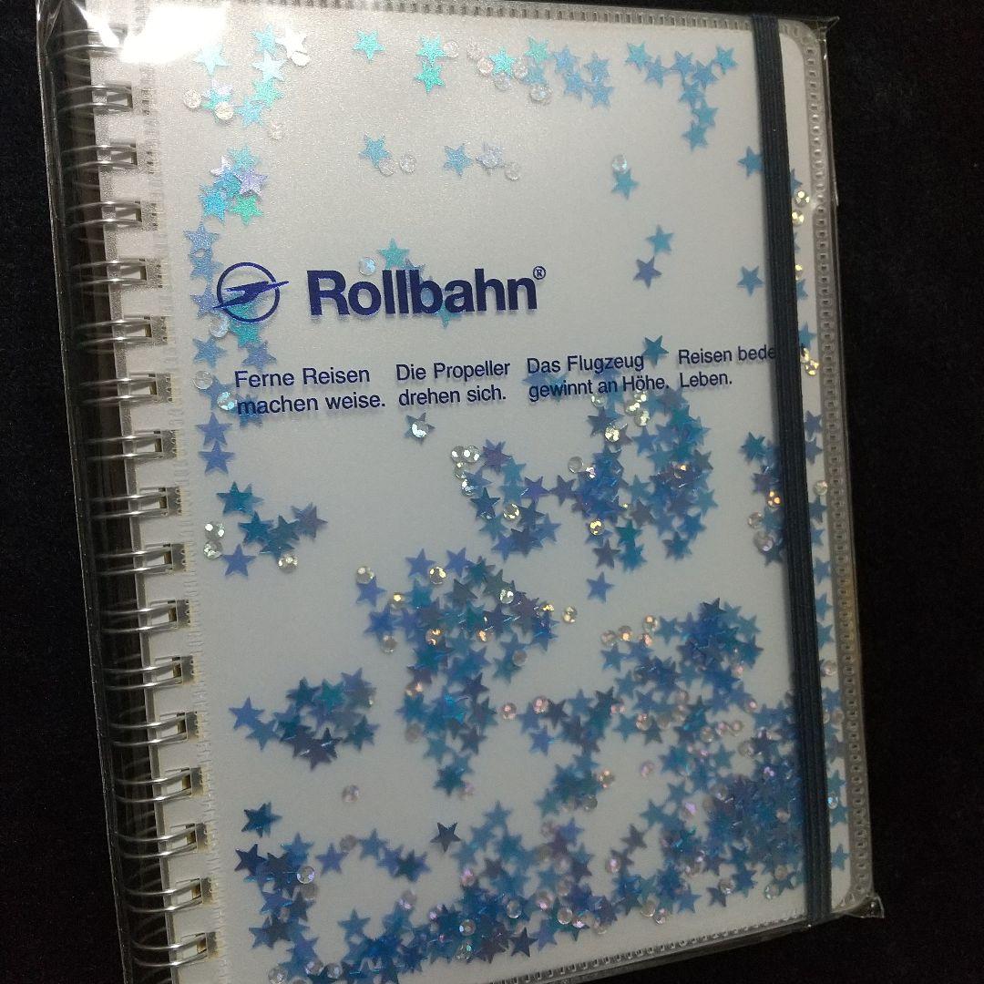 ロルバーン ポケット付きメモ グリッターL ミント ライトブルー クリーム