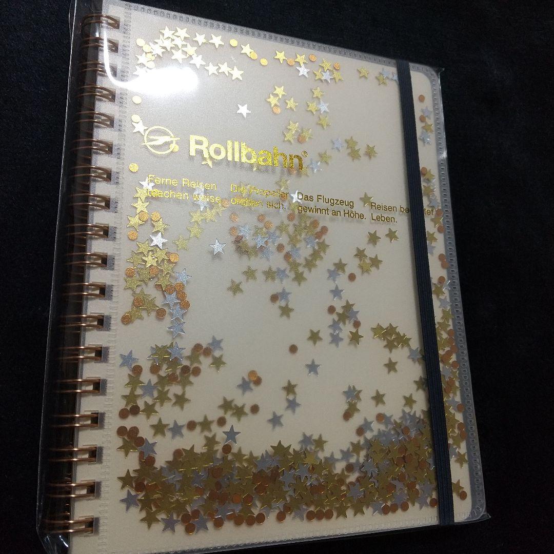 ロルバーン ポケット付きメモ グリッターL ミント ライトブルー クリーム