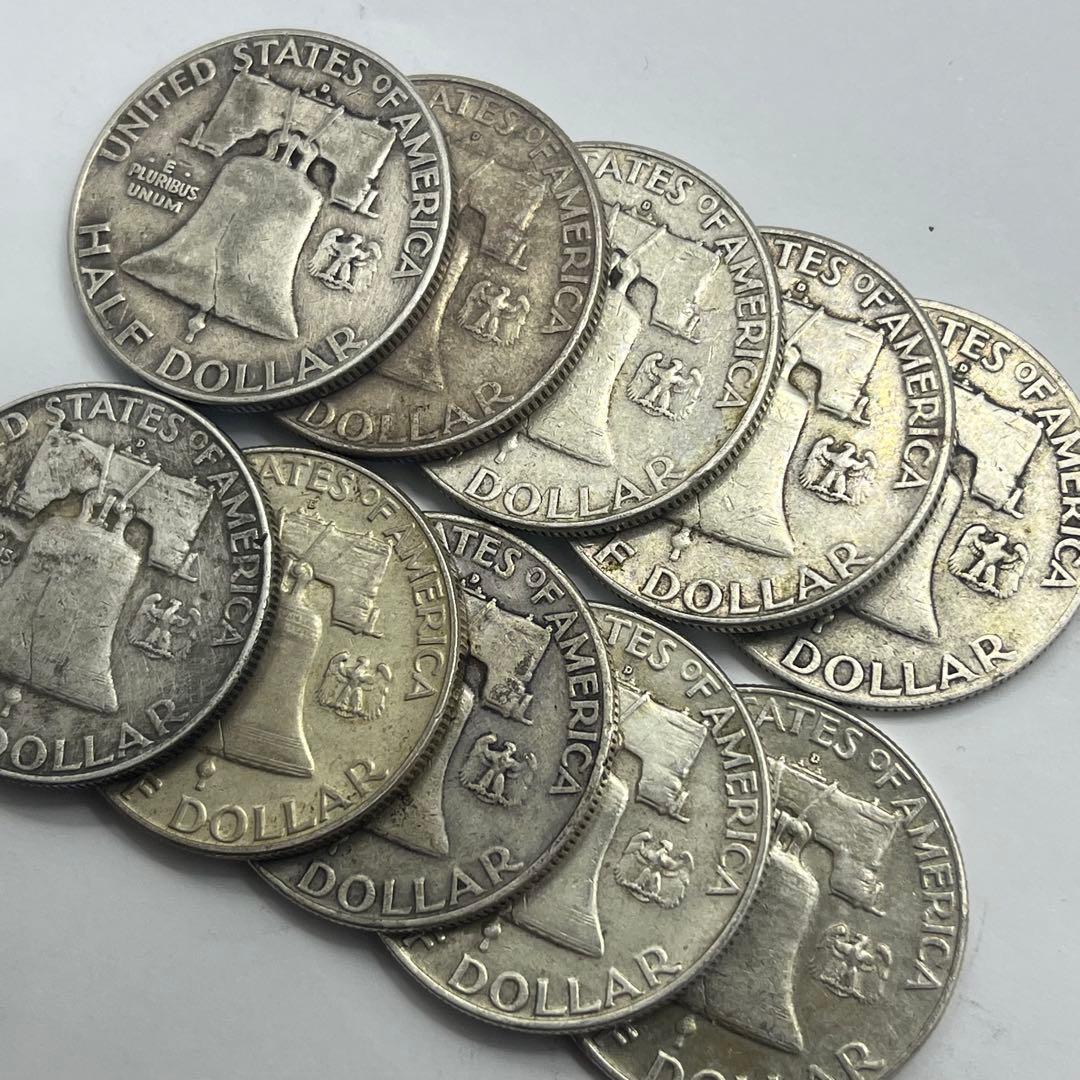 フランクリン ハーフダラー 50セント ドル 10枚セット アメリカ 銀貨