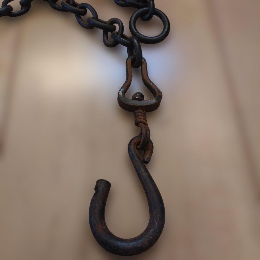 釣釜道具　釜鎖　茶道具