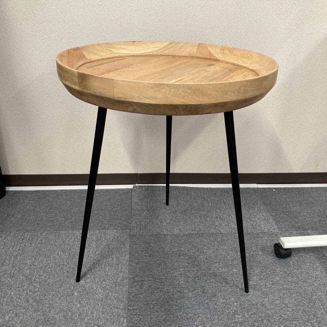 A-983　木製丸型テーブル 黒脚 約50cm