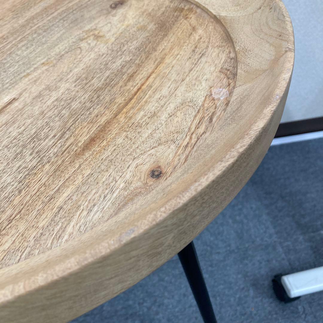 A-983　木製丸型テーブル 黒脚 約50cm