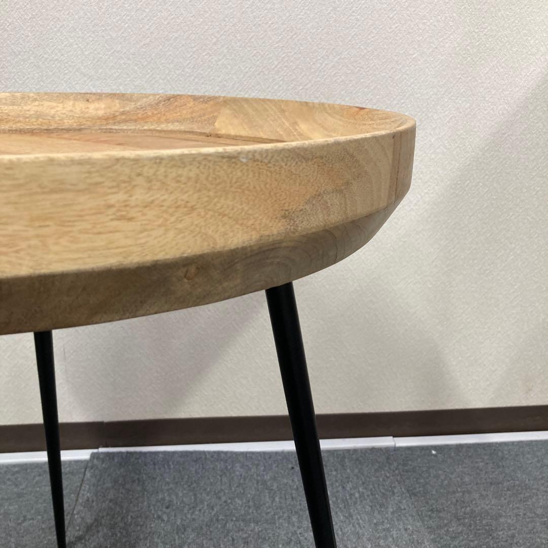 A-983　木製丸型テーブル 黒脚 約50cm