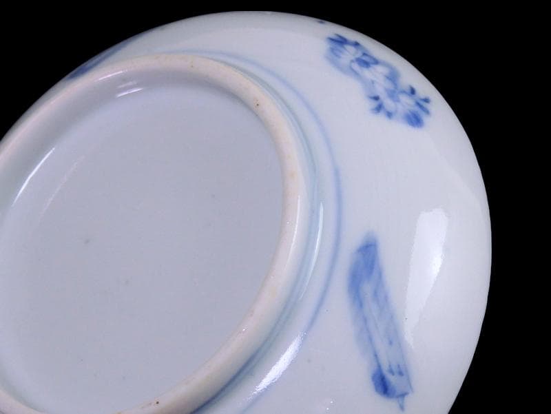 古伊万里　染付　微塵唐草の図　４寸皿　E409AS-CUt