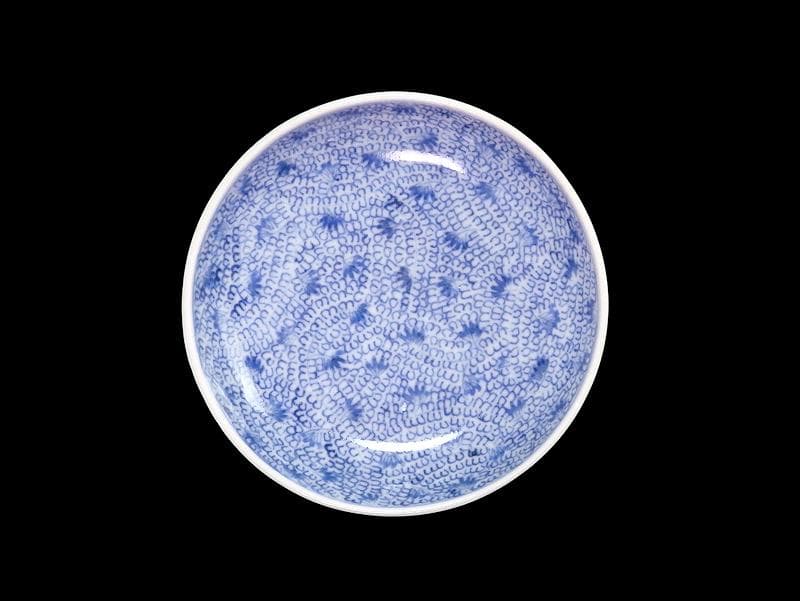 古伊万里　染付　微塵唐草の図　４寸皿　E409AS-CUt