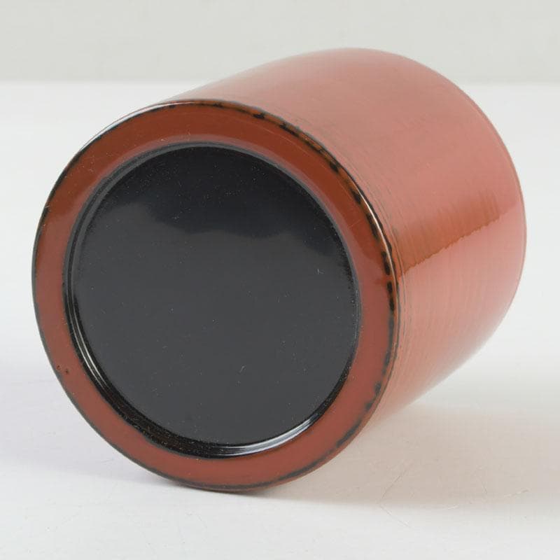 茶道具　中村湖彩作　根來塗　金輪寺　棗　共布共箱　V　9799