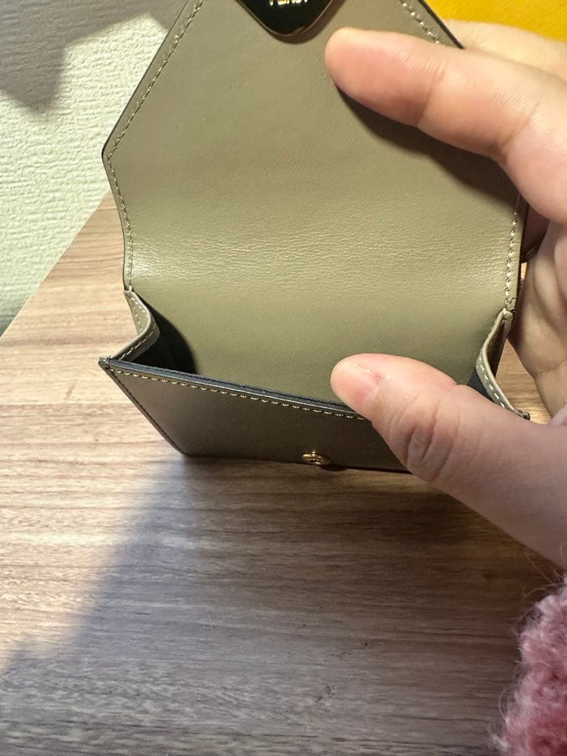 FFダイヤモンド財布 グレー＆ダブグレー ツートンレザー 財布