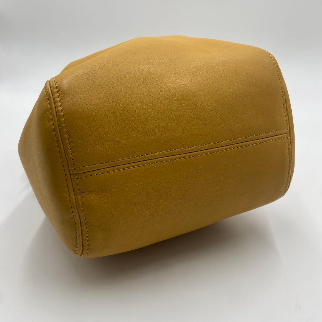 極美品　オールドコーチ　ショルダーバッグ　ベルテッド　レザー　イエロー