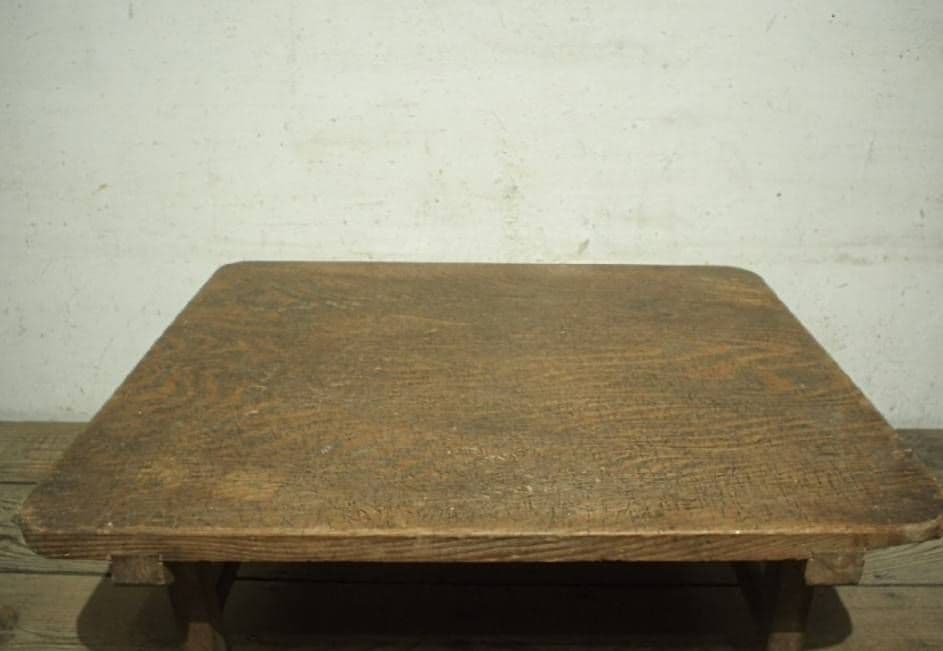 1061 アンティーク　無骨なちゃぶ台　ローテーブル　一枚板　古道具　レトロ