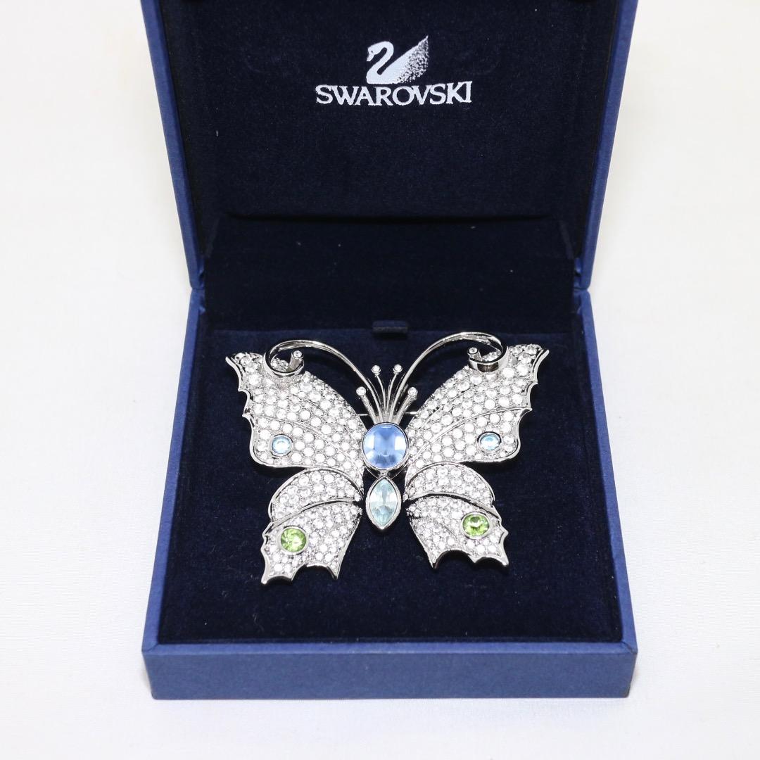 SWAROVSKI スワロフスキー ブローチ 蝶々 大きめ 元箱有り