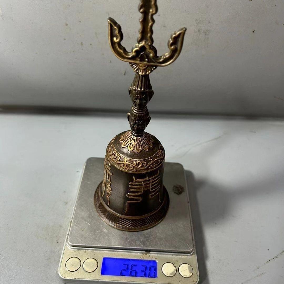 浮彫天蓬帝鐘天蓬鐘鈴 道家用品 三清鈴 三叉金剛鈴 仏具 置物