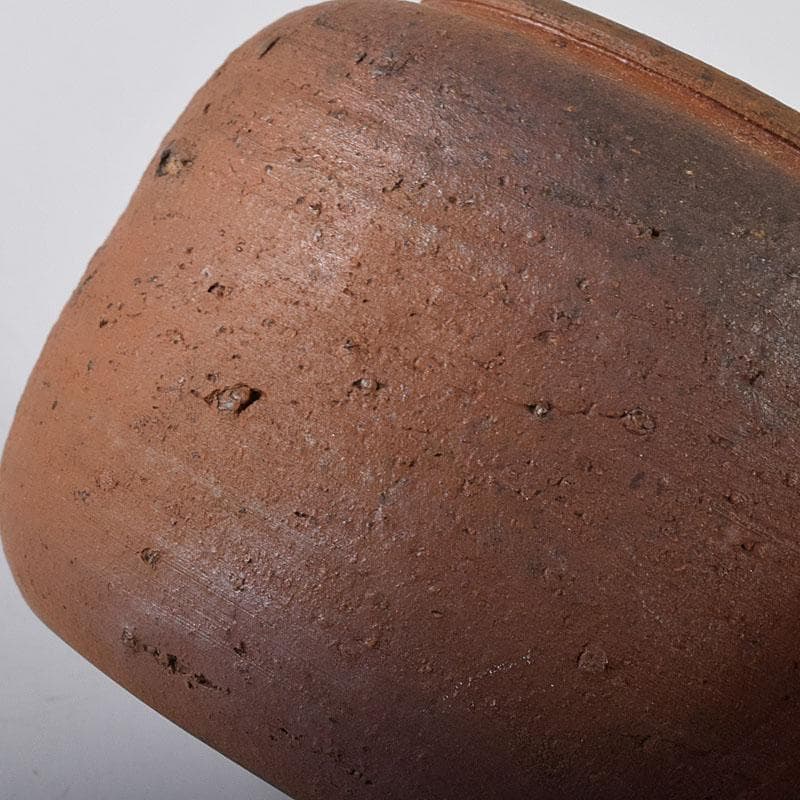 備前焼　古備前　おはぐろ壺　広口茶入　江戸中期　時代箱　C　7617