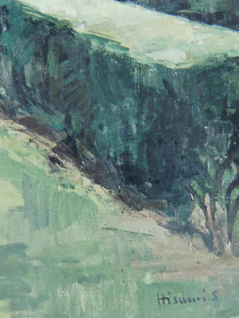 櫻田久美、【回廊のある庭】、希少な額装用画集より、新品額装付、状態良好