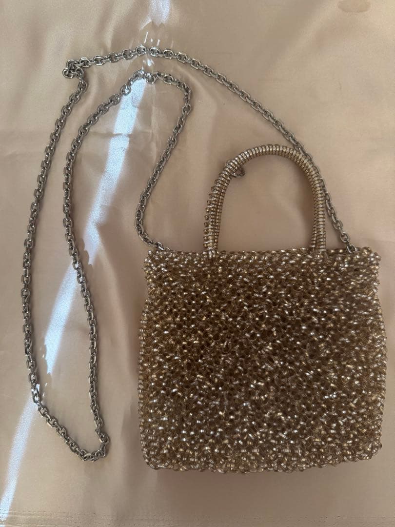 アンテプリマ ワイヤーバッグ ゴールド