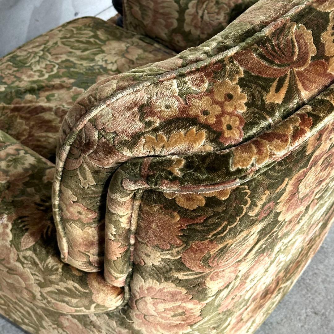 ✿70s✿ karimoku 昭和レトロ　応接ソファー　ベロア　金華山　その①