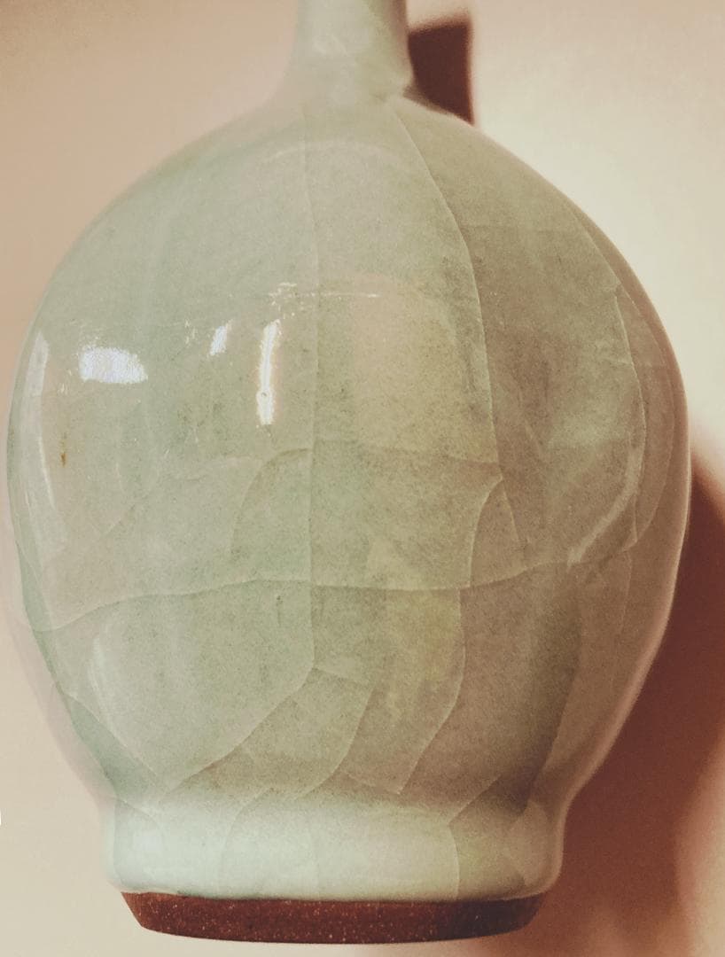 梶原茂正 有田焼 青磁 貫入 花入