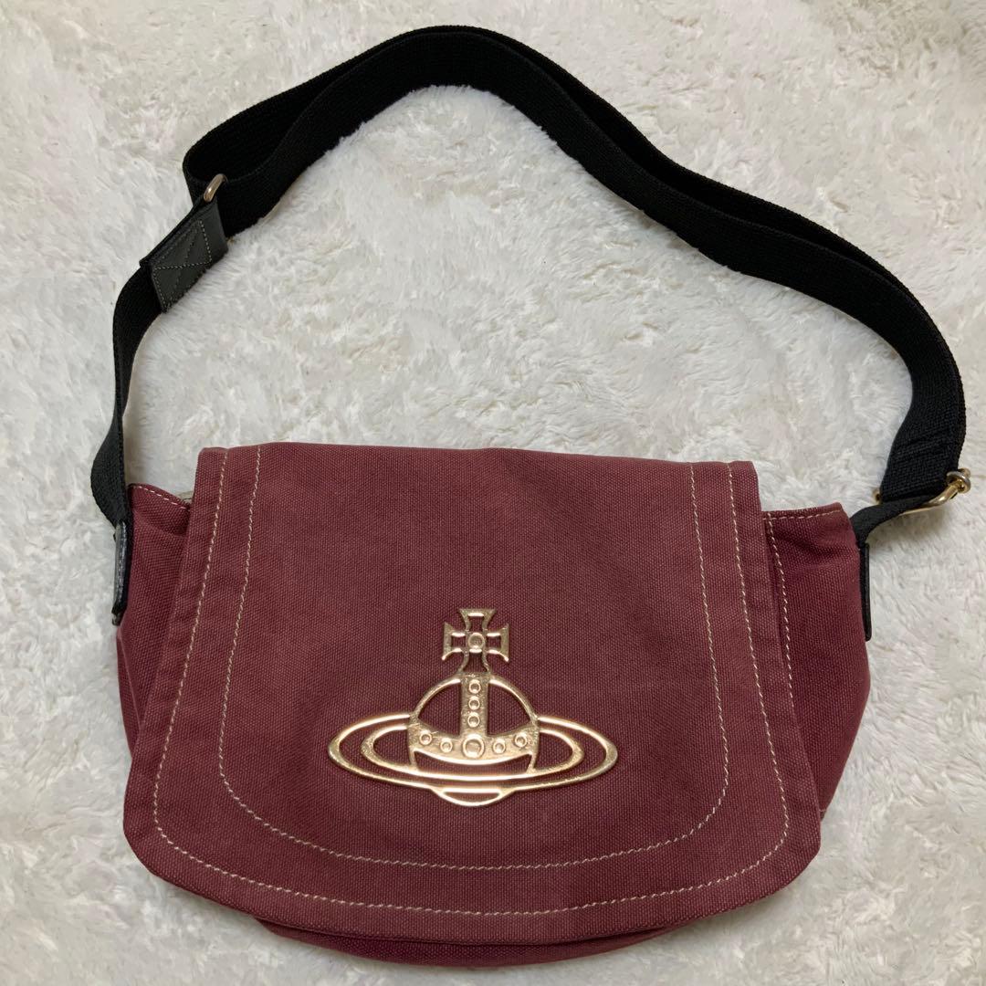 ヴィヴィアンウエストウッド　ショルダー　エッジウェア　キャンバス　赤