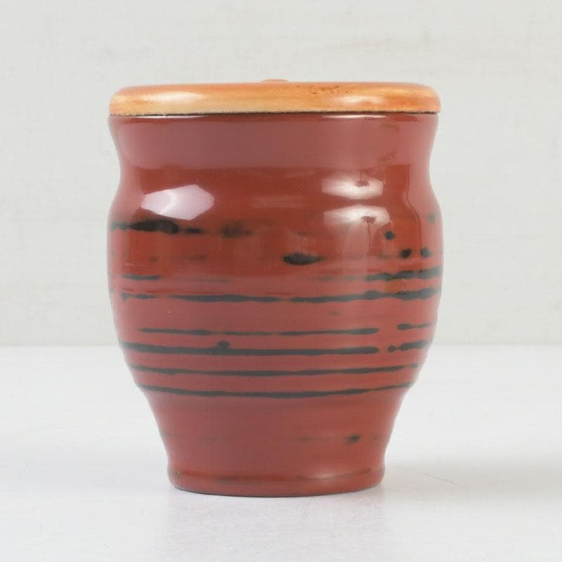 茶道具　根来塗　磯矢阿伎良　茶器　仕覆付　共箱　V　9302