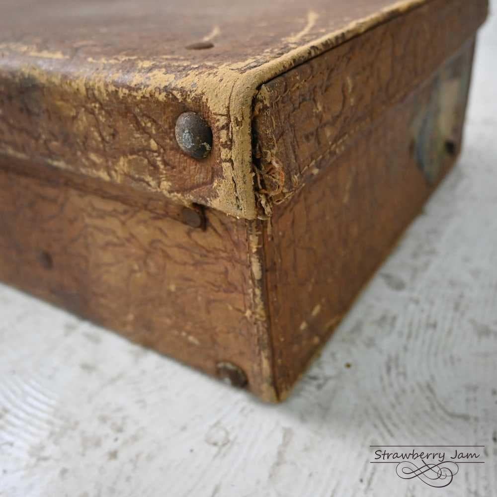 L3612-99-9 英国アンティーク トランク レザー 収納 かばん イギリス