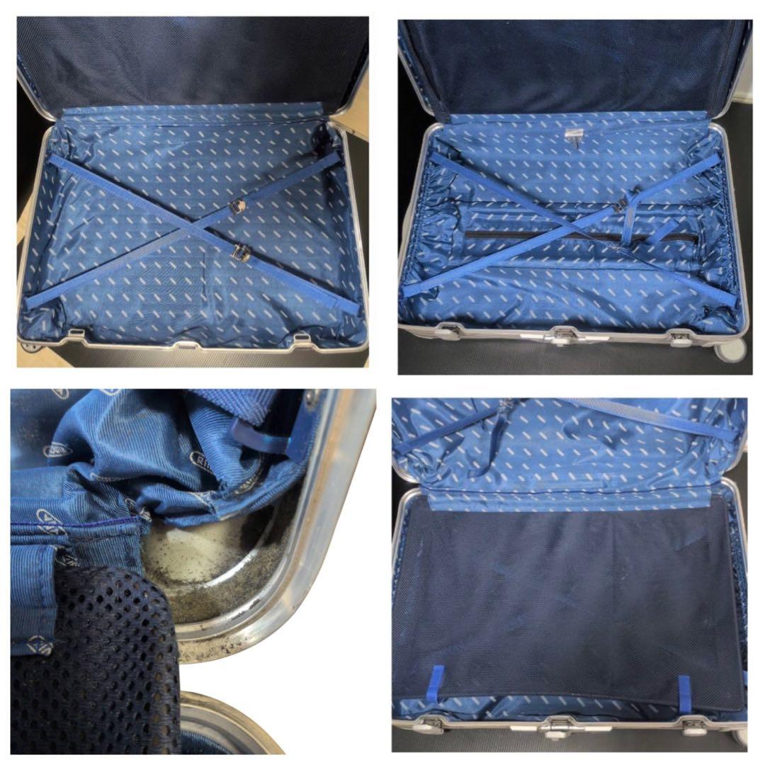 大型 RIMOWA リモワ トパーズ アルミ キャリーケース 旅行 4輪 青ロゴ