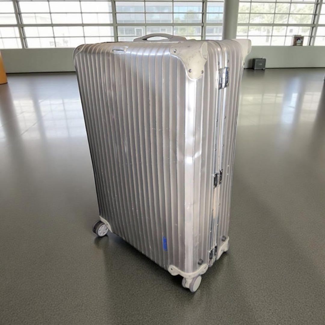大型 RIMOWA リモワ トパーズ アルミ キャリーケース 旅行 4輪 青ロゴ