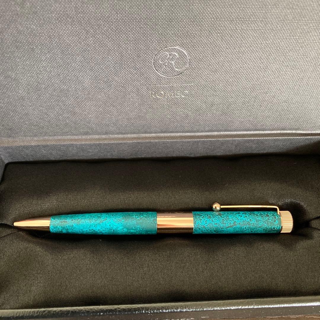 伊東屋 限定 ROMEO No.3 ボールペン 細軸 斑紋ガス青銅色